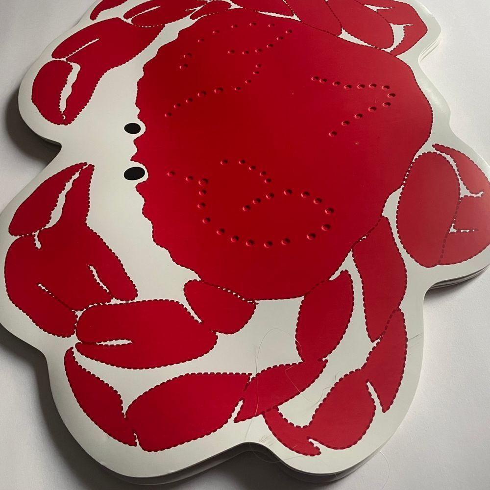 Crab shaped vinyl foam backed placemats sea critter ocean seafood red set of 4 - Picture 3 of 10